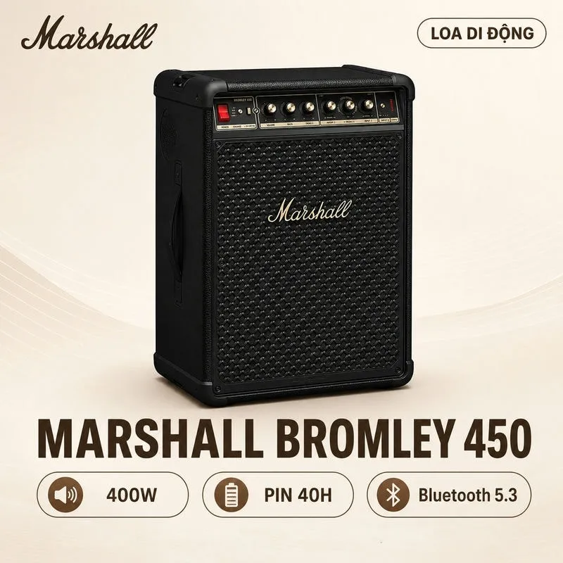 Ảnh minh họa Loa Marshall Bromley 450 (400W, Pin 40h, Bluetooth 5.3) 1