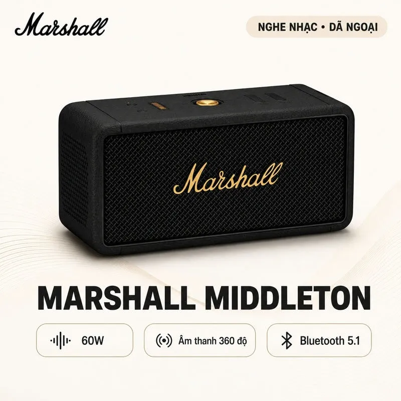 Ảnh minh họa Loa Marshall Middleton (60W, Âm thanh 360 độ, Bluetooth 5.1) 1