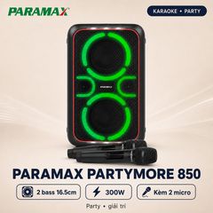  Loa Paramax PartyMore 850 (2 bass 16.5, 300W, Kèm 2 micro) 