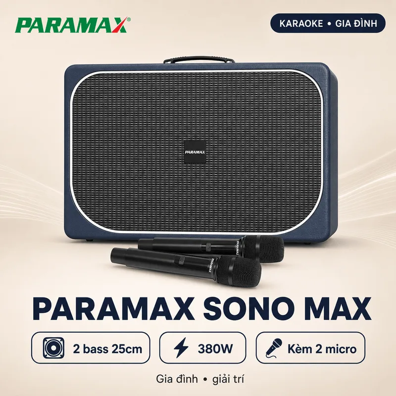 Ảnh minh họa Loa Paramax Sono Max (2 bass 25cm, 380W, Kèm 2 micro) 1