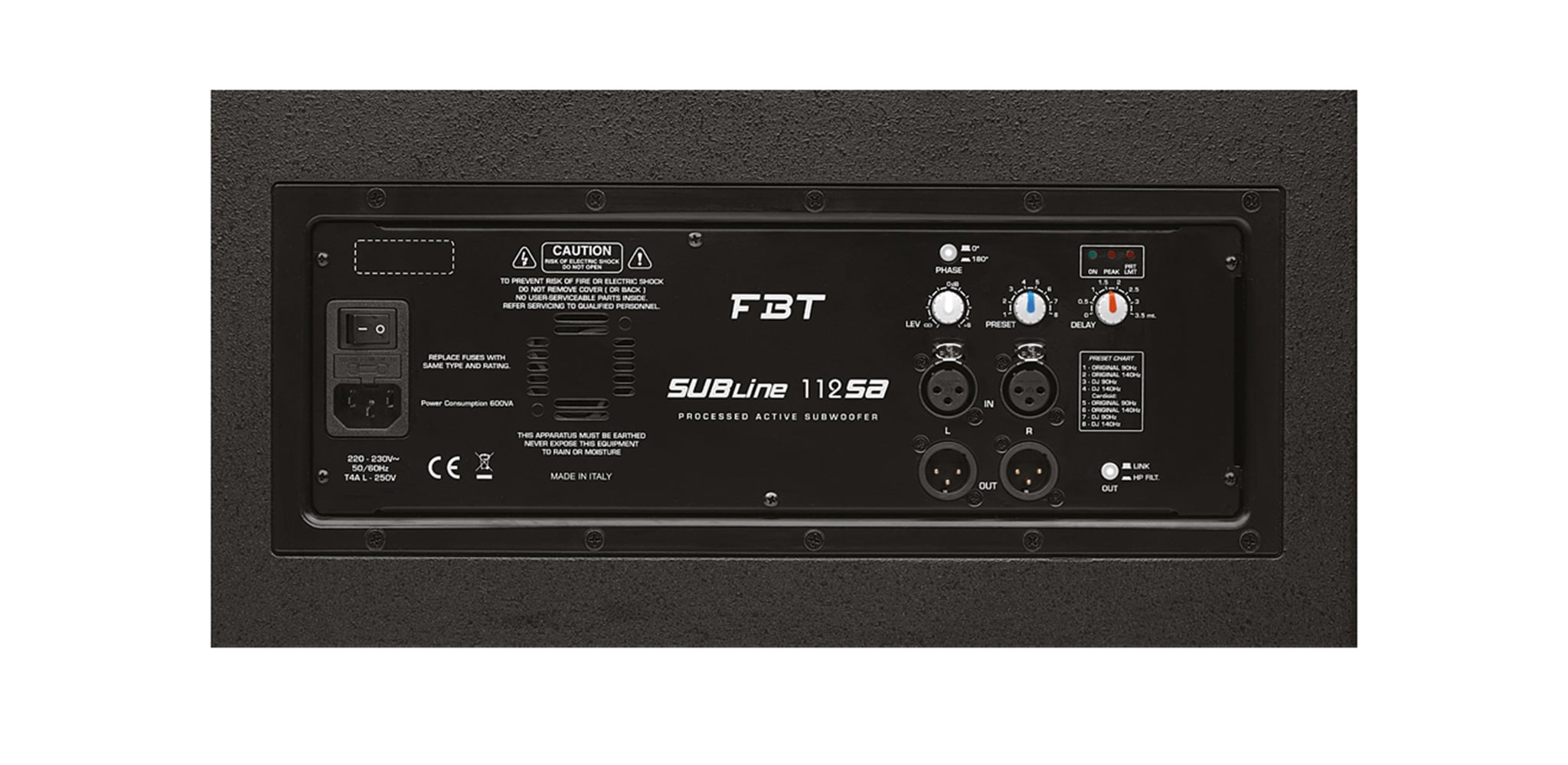 Ảnh minh họa Loa siêu trầm liền công suất 1400W 12inch FBT SUBLINE 112SA 3