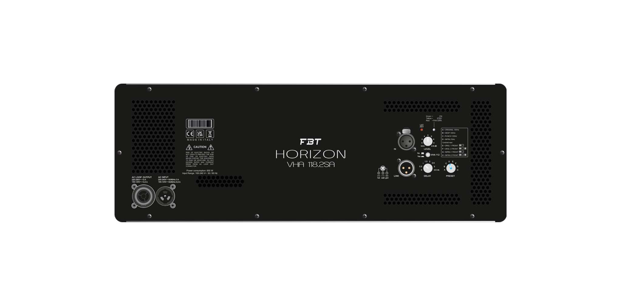 Ảnh minh họa Loa Siêu Trầm Liền Công Suất 5000W 18inch FBT HORIZON VHA 118.2SA 2