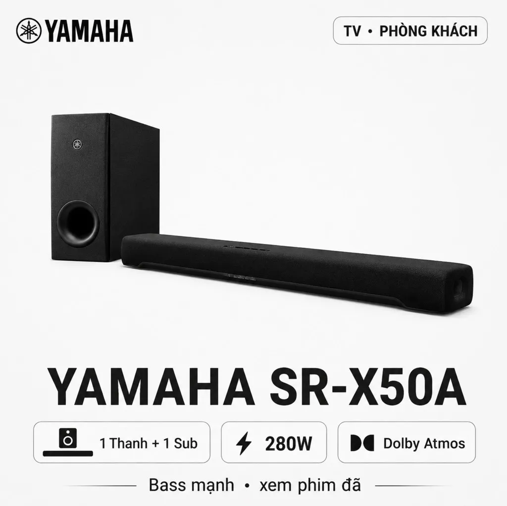 Ảnh minh họa Loa soundbar Yamaha SR-X50A (280W, Bluetooth 5.0) 1