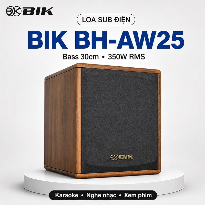 Loa sub điện BIK BH-AW25X (Bass 30, RMS 350W, class D)