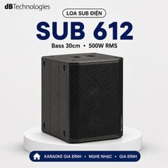  Loa sub điện dBTechnologies Sub 612 (Bass 30, 129dB, Class D) 