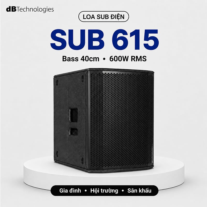 Loa sub điện dBTechnologies Sub 615 (Bass 40, 131dB, Class D)