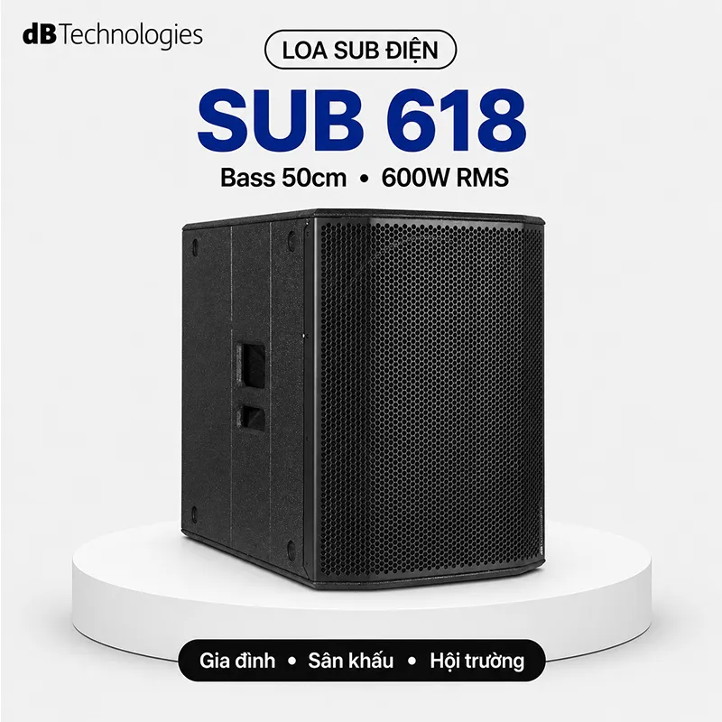 Ảnh minh họa Loa sub điện dBTechnologies Sub 618 (Bass 50, 133dB, 600W RMS, Class D) 1
