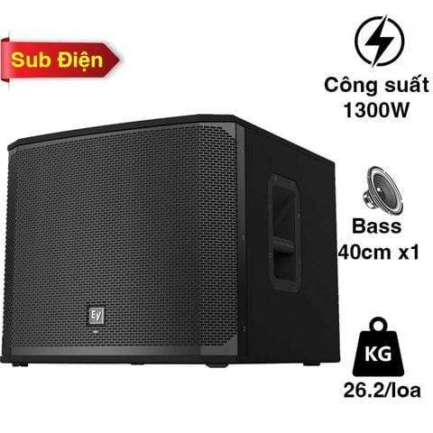 Loa sub Electro voice EKX15SP, Liền công suất, Bass 40cm, 1300W, Class
