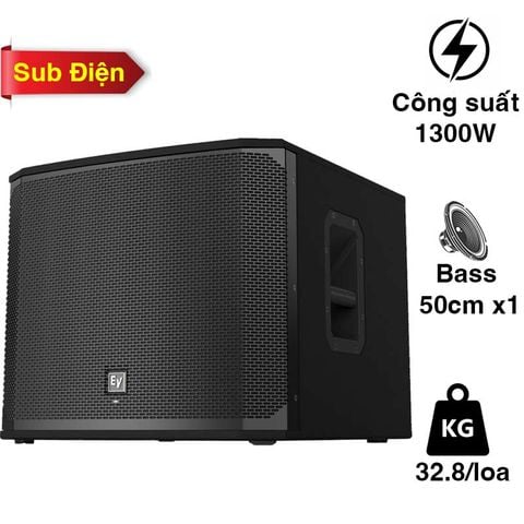 Loa sub Electro Voice EKX18SP, Liền công suất, Bass 50cm, 1300W, Class