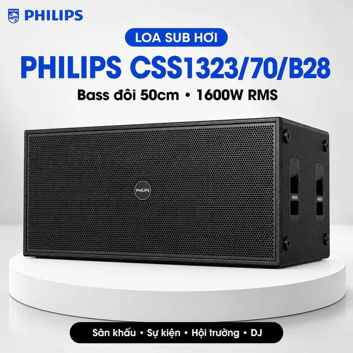 Ảnh minh họa Loa sub hơi Philips CSS1323/70/B28 (Bass đôi 50, 1600W/6400W) 1