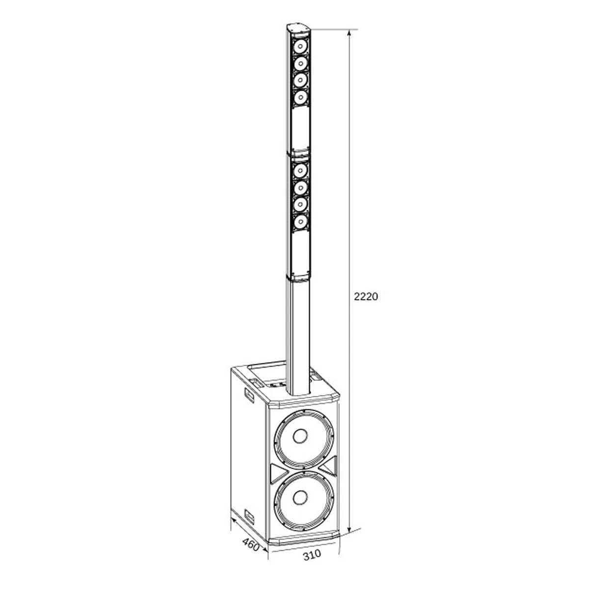 Ảnh minh họa Loa Sumico Eurotech 1083 (loa cột, 500W RMS) 2