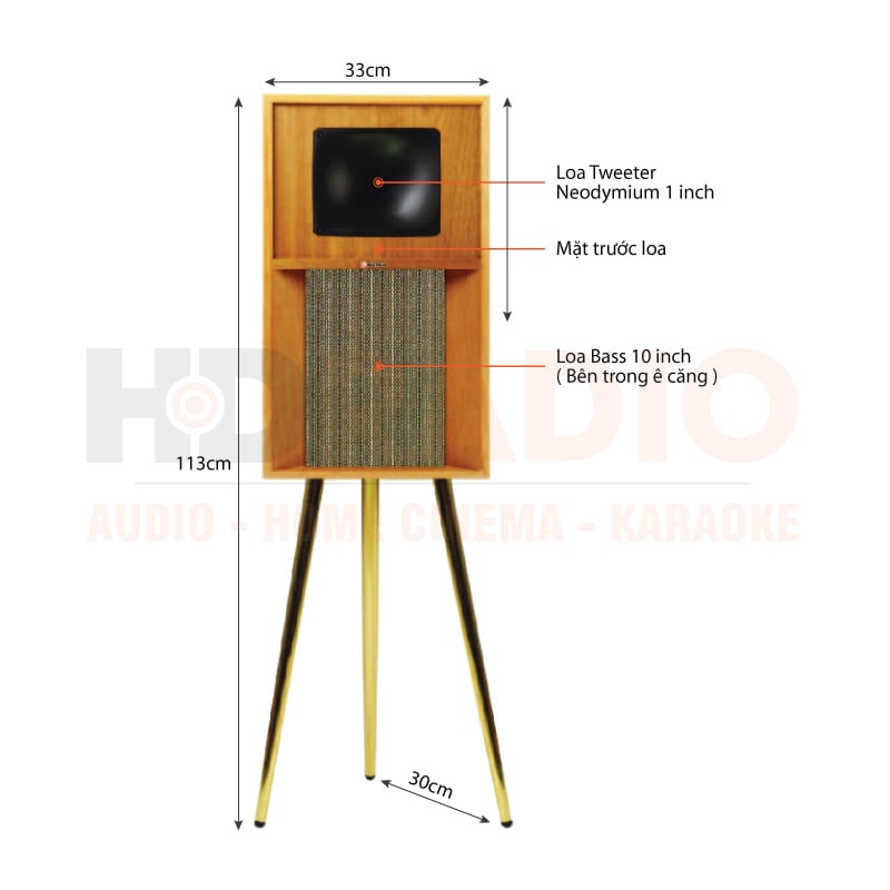 Ảnh minh họa Loa Sumico Gold Horn 10, Bass 25 cm, 150W, 93dB, 4 Ohms, 30Hz – 20KHz 3