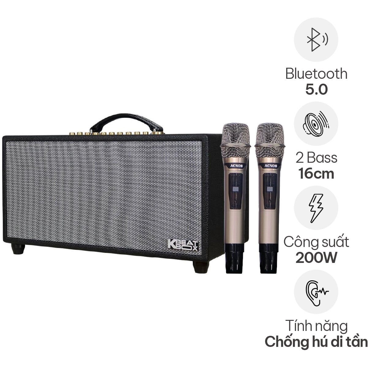 Loa xách tay Acnos Hi450 (200W RMS, 2 Micro)