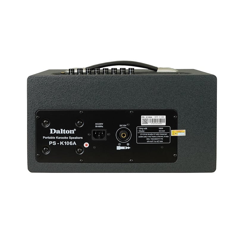 Ảnh minh họa Loa xách tay Dalton PS-K106A (Bass 16,5cm, 180W, Kèm 2 micro, Pin 3-4h) 2