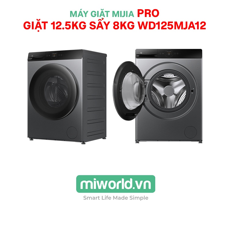 Máy Giặt Mijia Front Load Washer Dryer Pro Giặt 12.5kg Sấy 8kg WD125MJA12VN - Hàng Chính Hãng