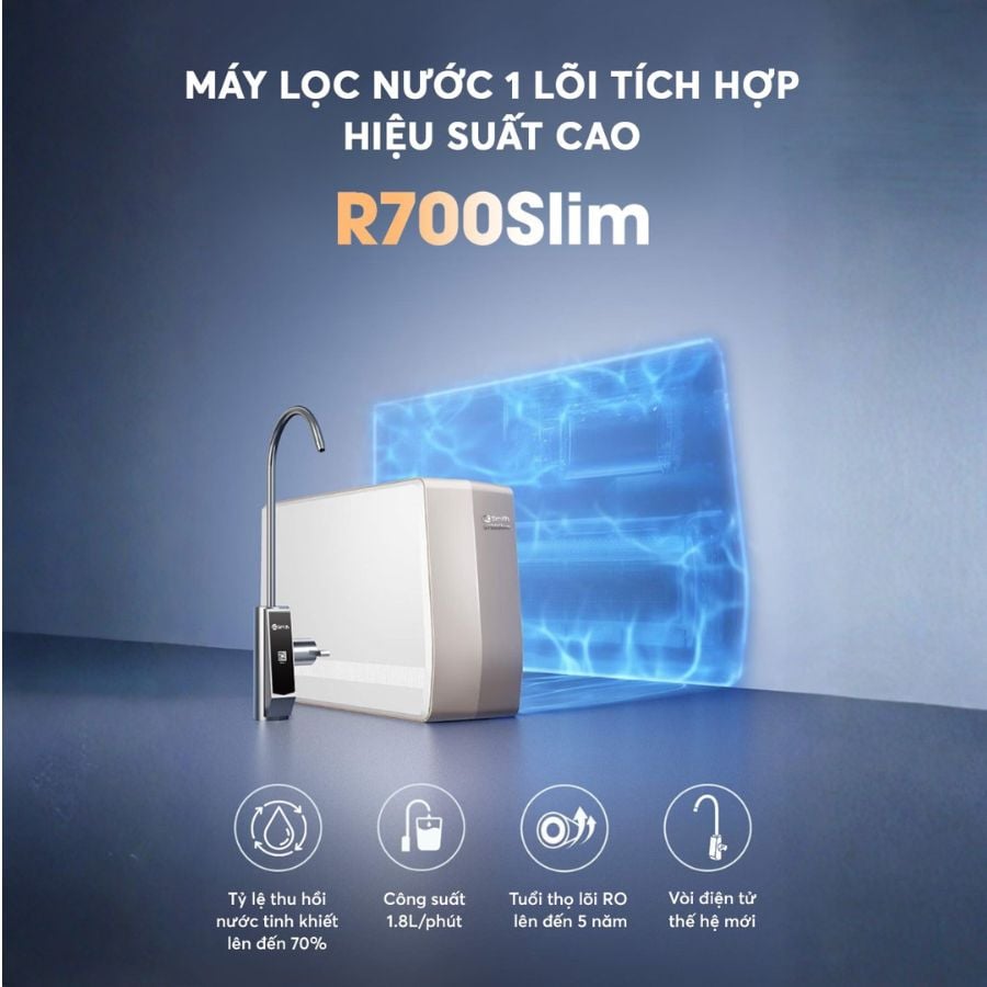 Ảnh minh họa Máy lọc nước đặt gầm 1 lõi A.O.Smith R700SLIM [NEW] tích hợp hiệu suất cao 1