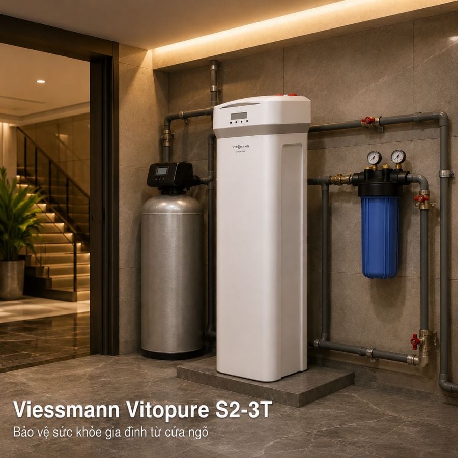 Ảnh minh họa Bộ lọc nước tổng đầu nguồn trung tâm dùng điện Viessmann Vitopure S2-3T 1