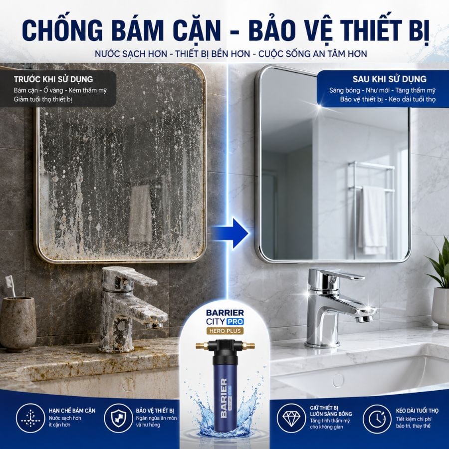 Ảnh minh họa Lọc tổng đầu nguồn Barrier City Pro Hero Plus 2