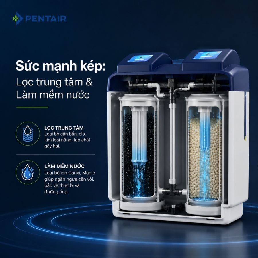 Ảnh minh họa Lọc tổng đầu nguồn Pentair Softena Smart CS Midi 2