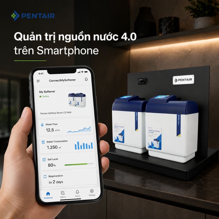 Ảnh minh họa Lọc tổng đầu nguồn Pentair Softena Smart CS Midi 3