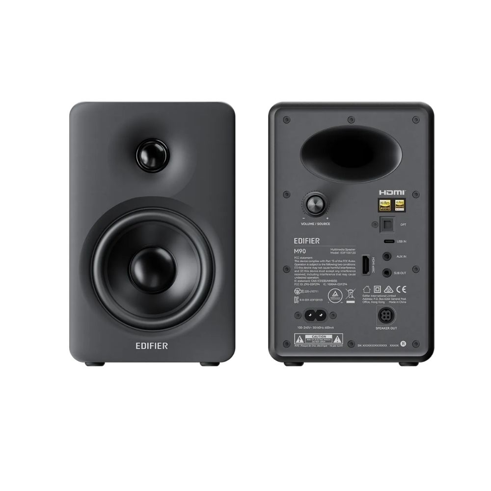 Ảnh minh họa Loa BLuetooth Edifier M90 Đen (100W RMS/ 50Hz – 40kHz/ Bluetooth 6.0/ AUX/ USB-C) 1