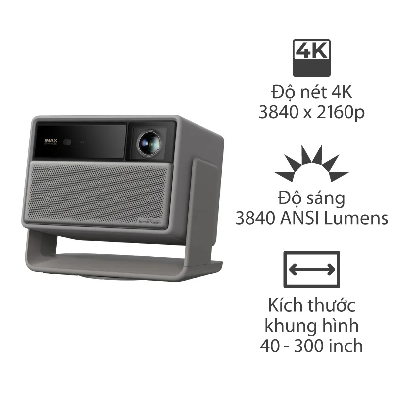 Máy chiếu XGIMI Horizon 20, 4K UHD (3840 x 2160), 3840 ANSI Lumens, 40 - 300 inch, HDR 10+, Dolby Vision, HDMI, USB, Optical, Wifi, Google TV