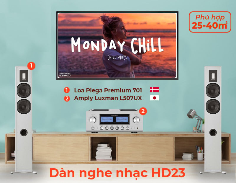 Ảnh minh họa Dàn âm thanh nghe nhạc nhập khẩu Luxman, Piega HD23 (Piega 701 + Luxman 507UX) 1