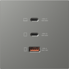  M7 AIR- Bộ ổ USB(5V 2.4A)+TYPE-C(65W) (Platinum Grey) Simon 66E722-6Q 