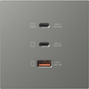 M7 AIR- Bộ ổ USB(5V 2.4A)+TYPE-C(65W) (Platinum Grey) Simon 66E722-6Q