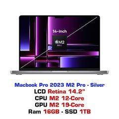  Macbook Pro 14 M2 Pro 12CPU 19GPU 16GB 1TB Silver - MPHJ3SA/A 