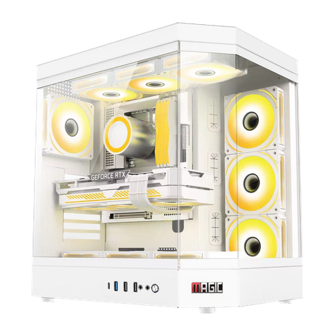 Case Magic Vila Ultra Pro Trắng – ATX, kính, tản nước 360mm