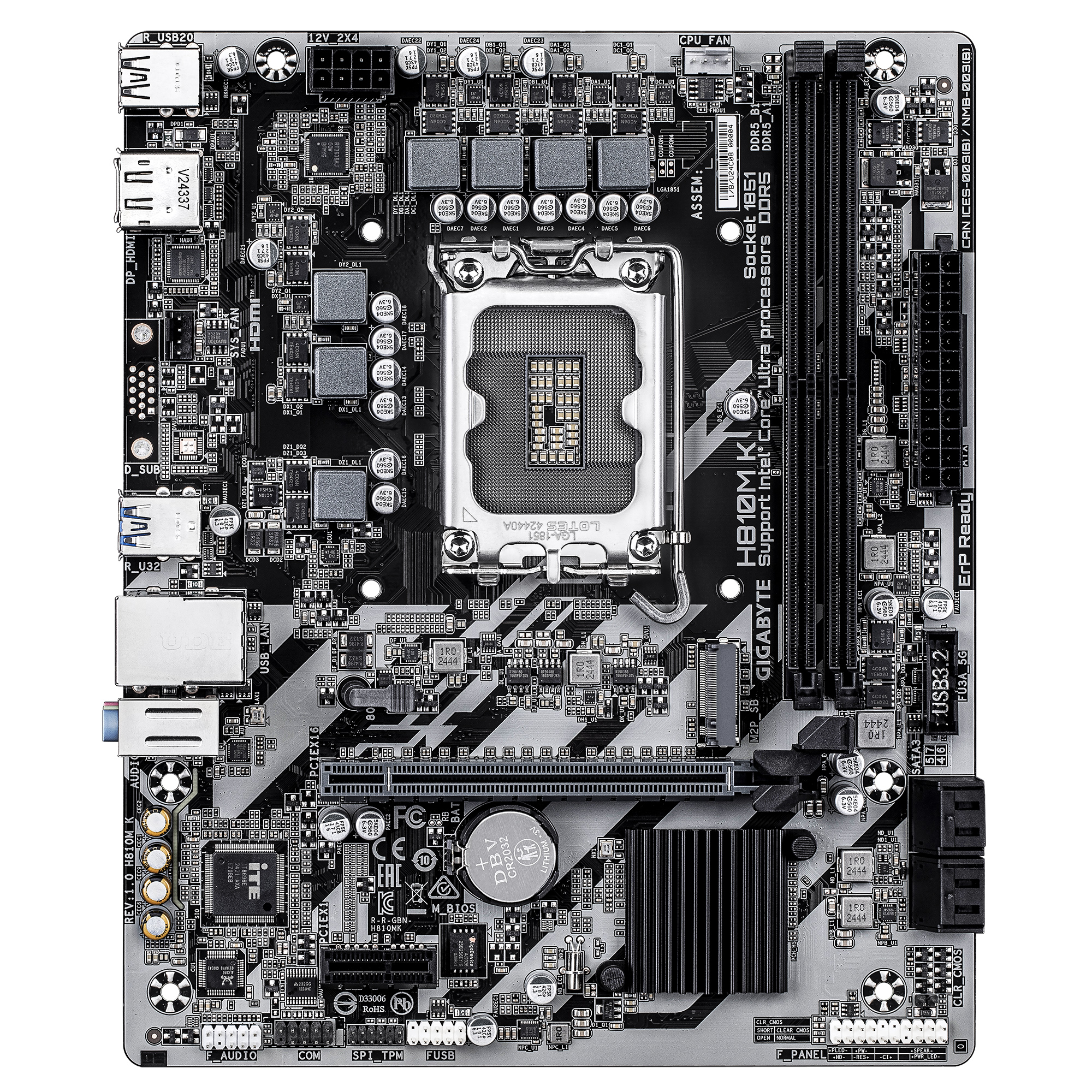 Ảnh minh họa Mainboard Gigabyte H810M-K DDR5 | LGA 1851, mATX, 2 khe RAM 1