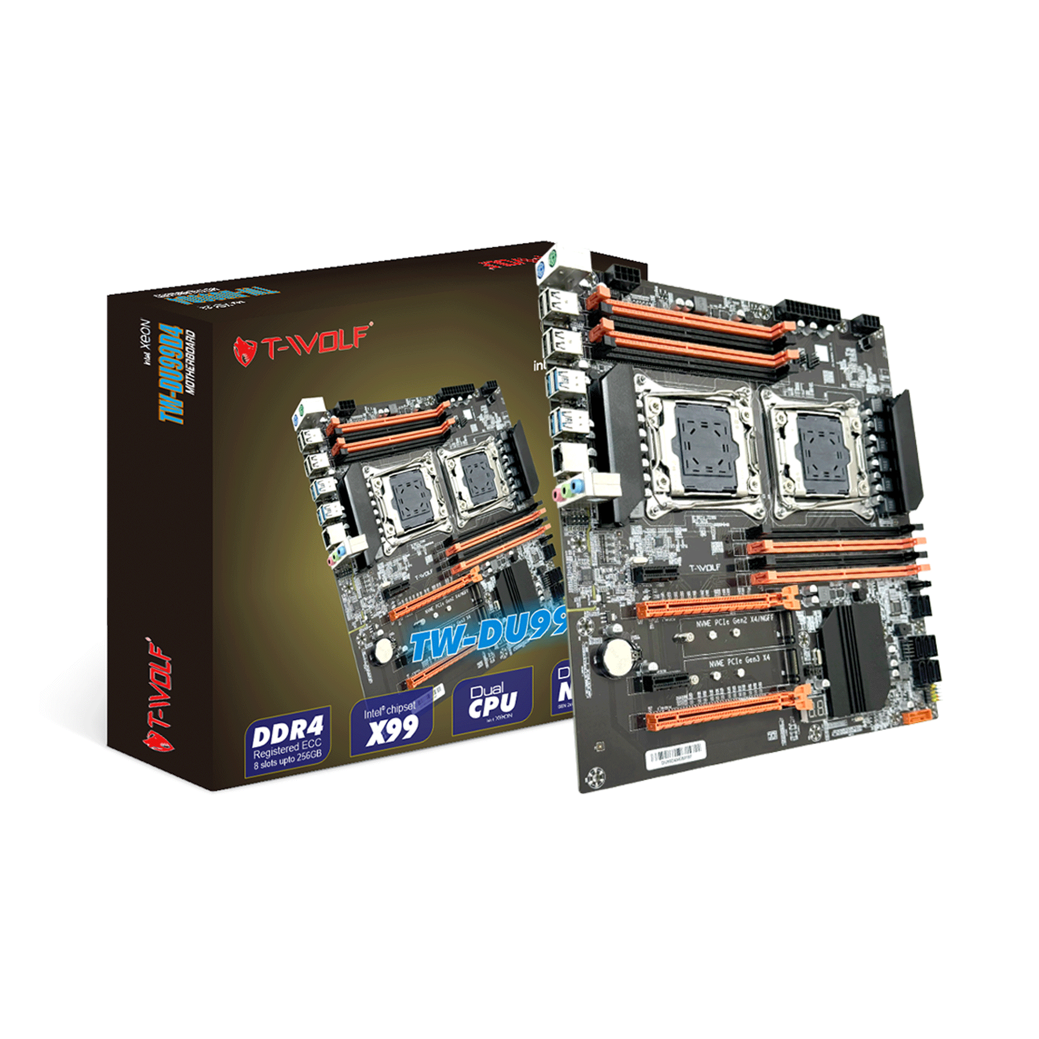 Mainboard T-WOLF Xeon X99 TW-DU99D4 DDR4 | LGA 2011, E-ATX, 8 khe RAM