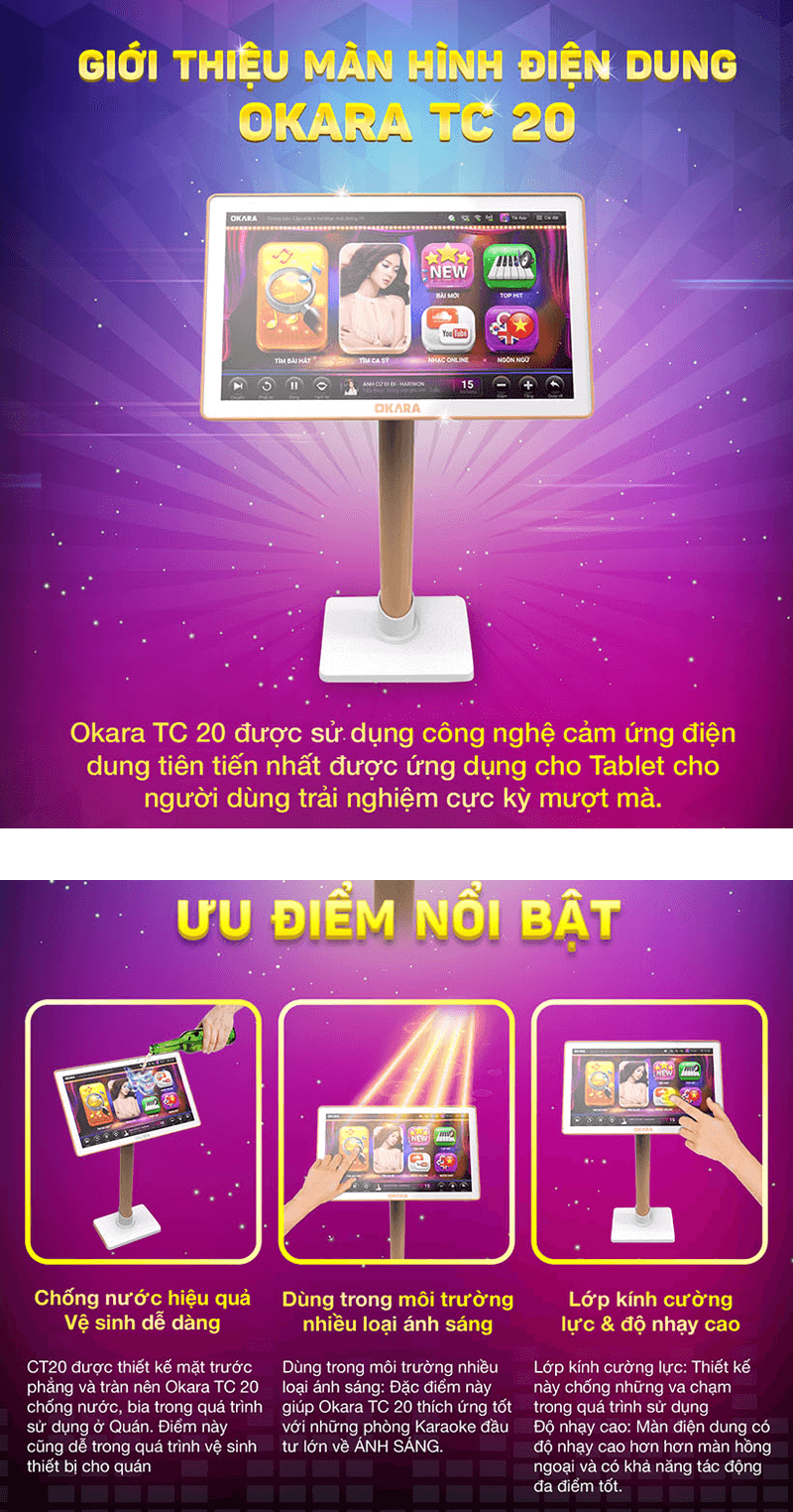 Ảnh minh họa Màn hình cảm ứng chọn bài OKARA TC 20inch 2