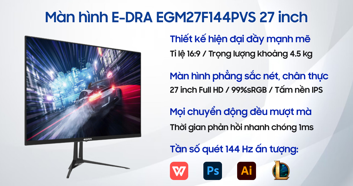 Màn hình E-DRA EGM27F144PVS 27 inch