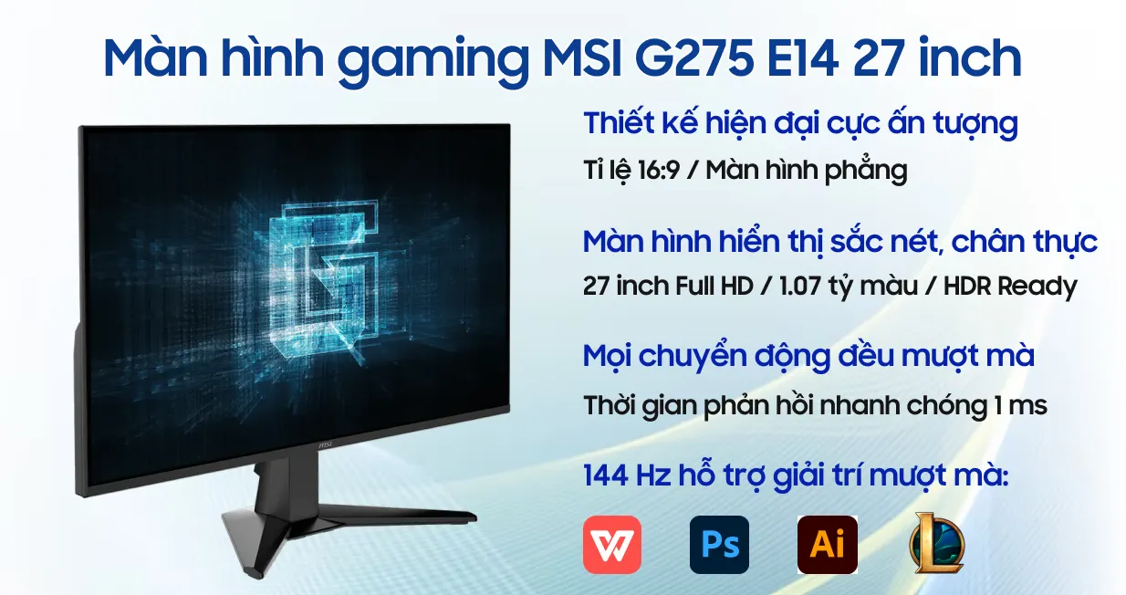 Màn hình gaming MSI G275 E14 27 inch