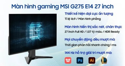 Màn hình gaming MSI G275 E14 27 inch