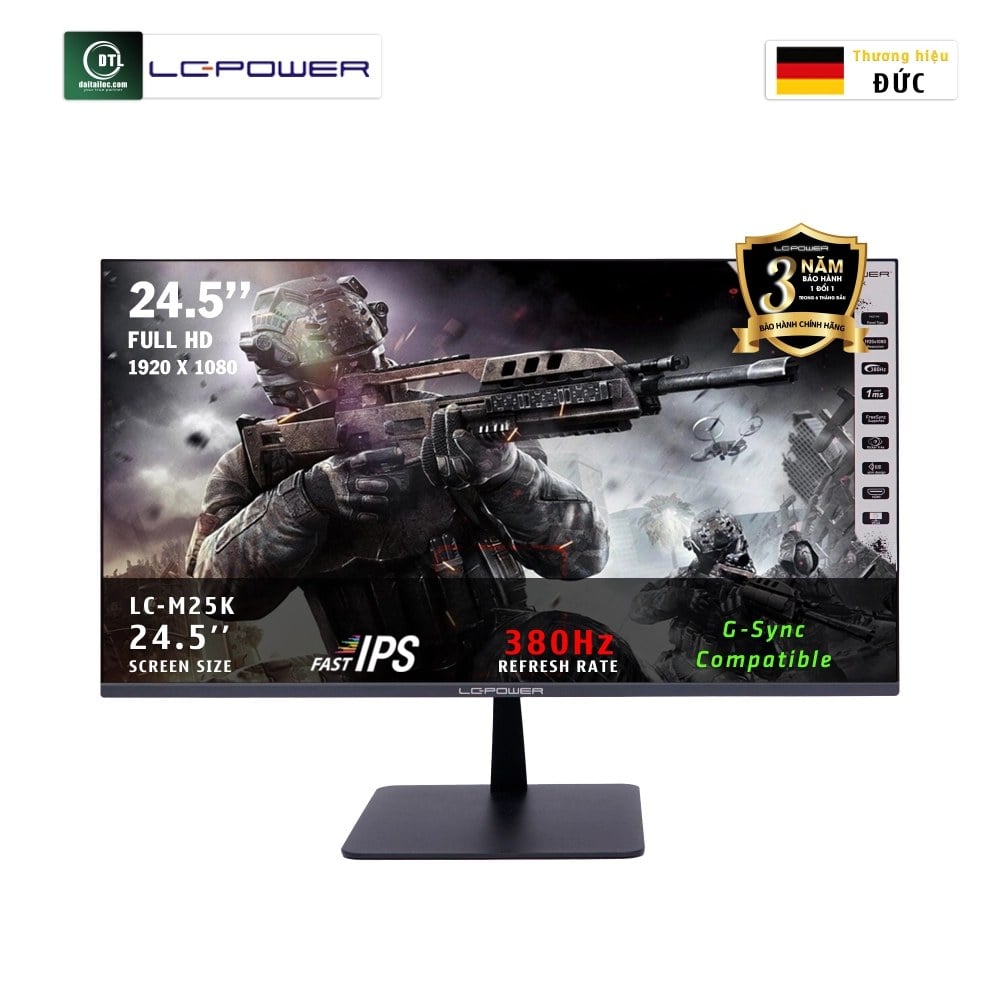 Ảnh minh họa Màn hình LCD LC POWER 25inch LC-M25K IPS FHD 380Hz HDMI, DP 1