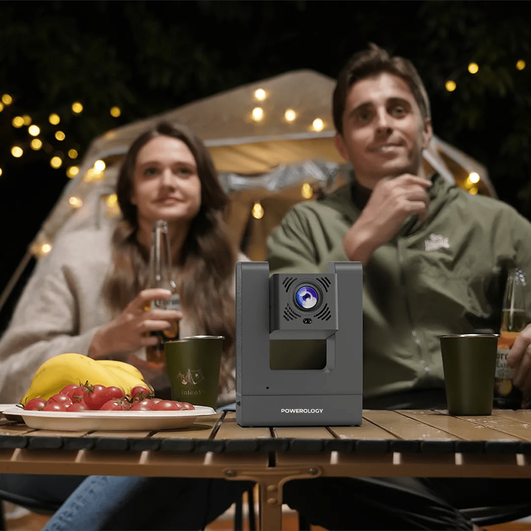 Ảnh minh họa Powerology VisionArc Portable Smart Projector – 1080P Full HD, 300 ANSI Lumens, Android 12, Wi-Fi 6 (Gray) 2