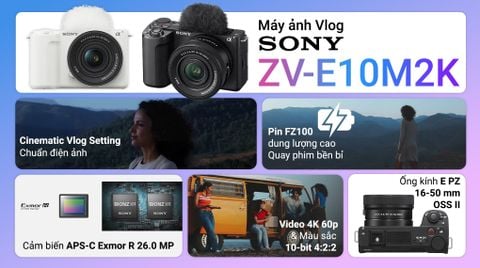 Máy ảnh Vlog Sony ZV-E10M2K (Kèm lens E 16-50 mm)