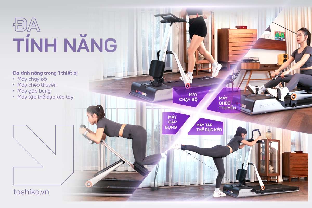 Ảnh minh họa Máy chạy bộ đa năng Toshiko 9in1 Super Runner 3