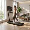 Máy chạy bộ gia đình thông minh gấp gọn, hỗ trợ đến 110 kg - Đen xám