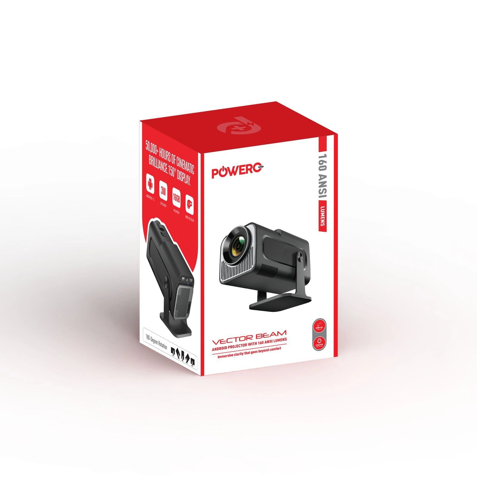 Ảnh minh họa Máy chiếu Android PowerO+ Vector Beam với 160ANSI Lumens 3