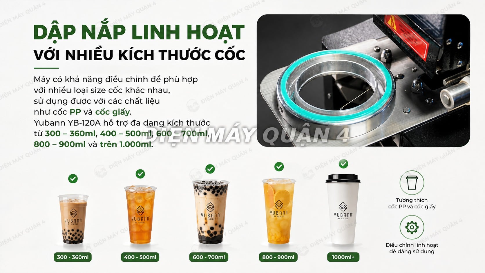 Ảnh minh họa Máy dập nắp cốc tự động Yubann YB-120A 2