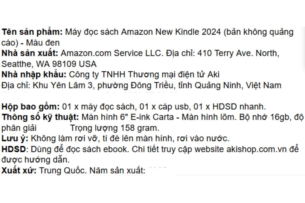 Ảnh minh họa Máy đọc sách New Kindle 2024 6 inch 16 GB 3
