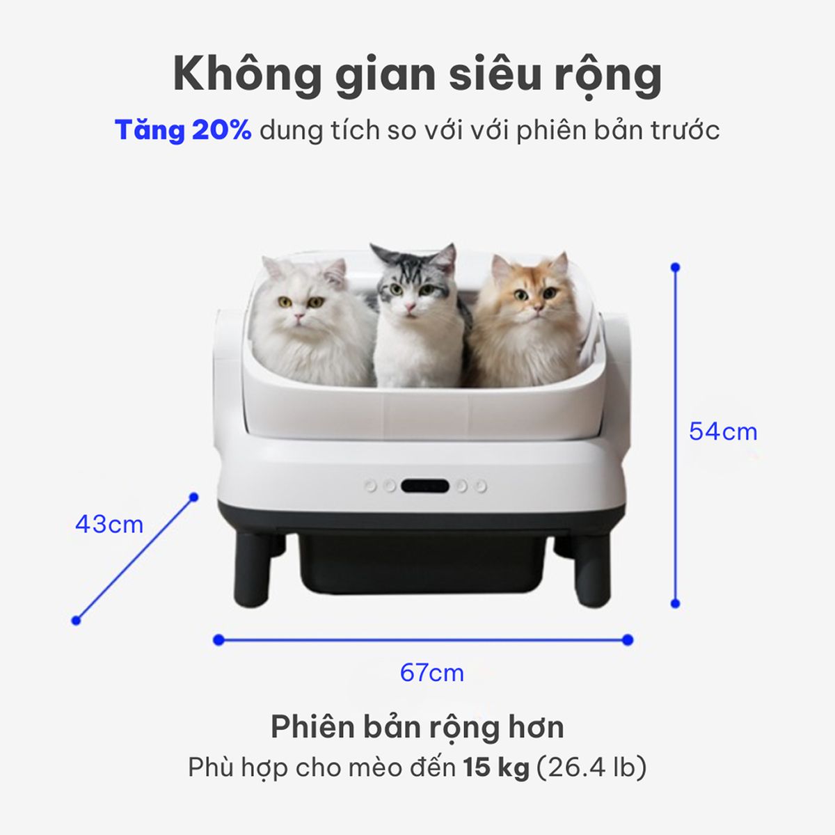 Ảnh minh họa Máy dọn vệ sinh cho mèo HeLiPet Open Top Pro Plus 3