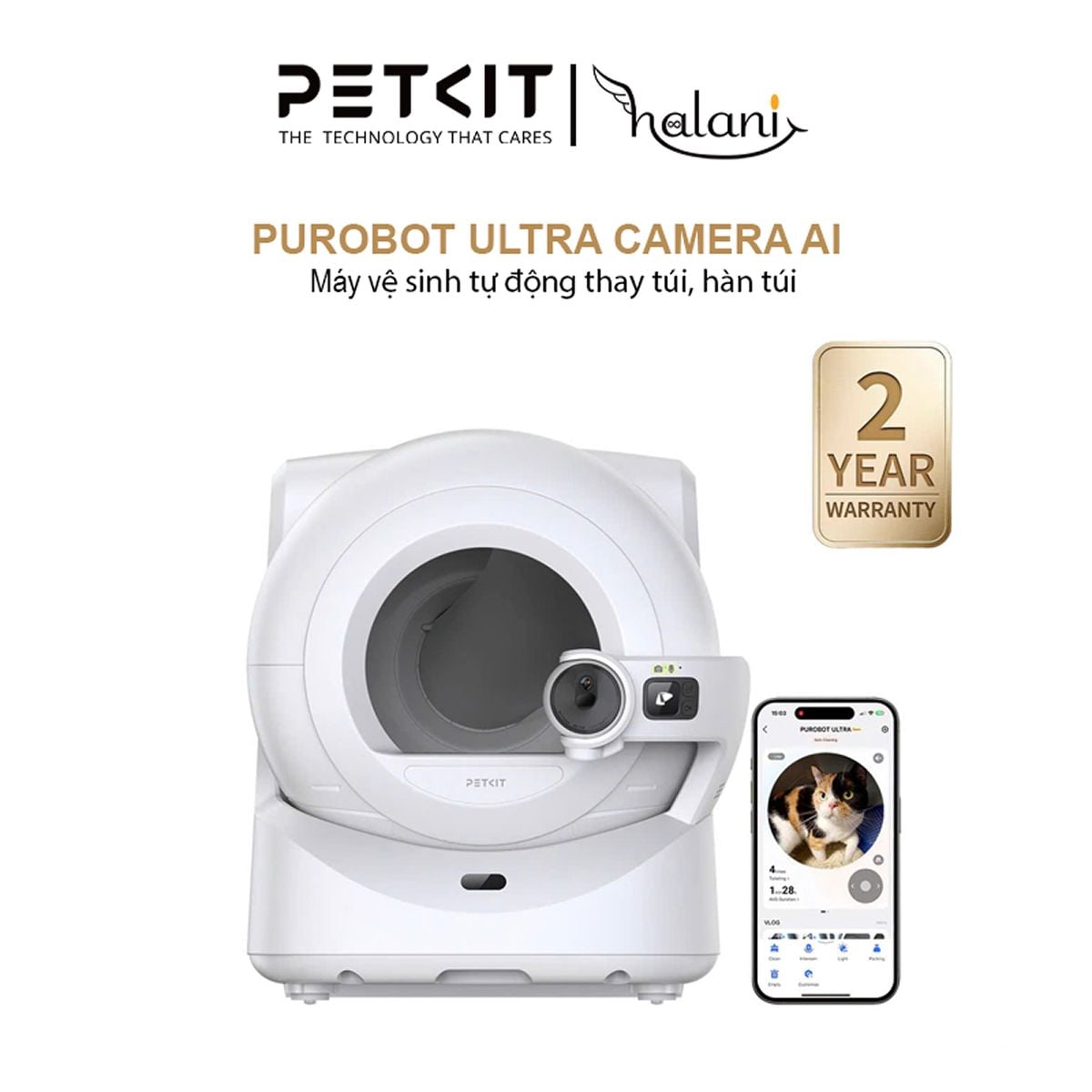Máy dọn vệ sinh cho mèo Petkit Purobot Ultra Camera AI 2026