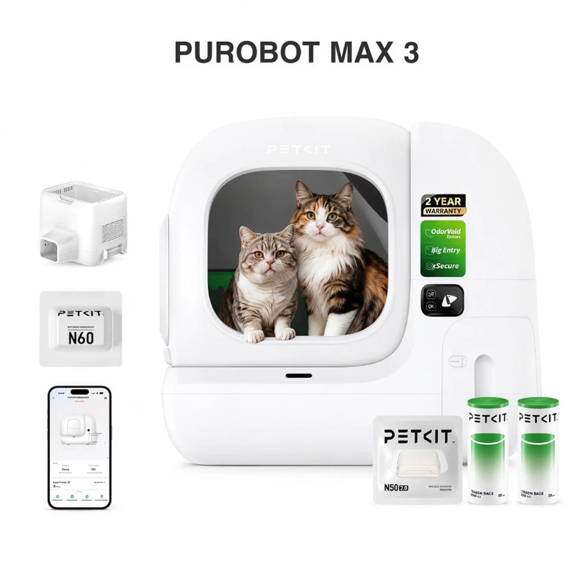 Máy dọn vệ sinh cho mèo Purobot Max 3 - 2026