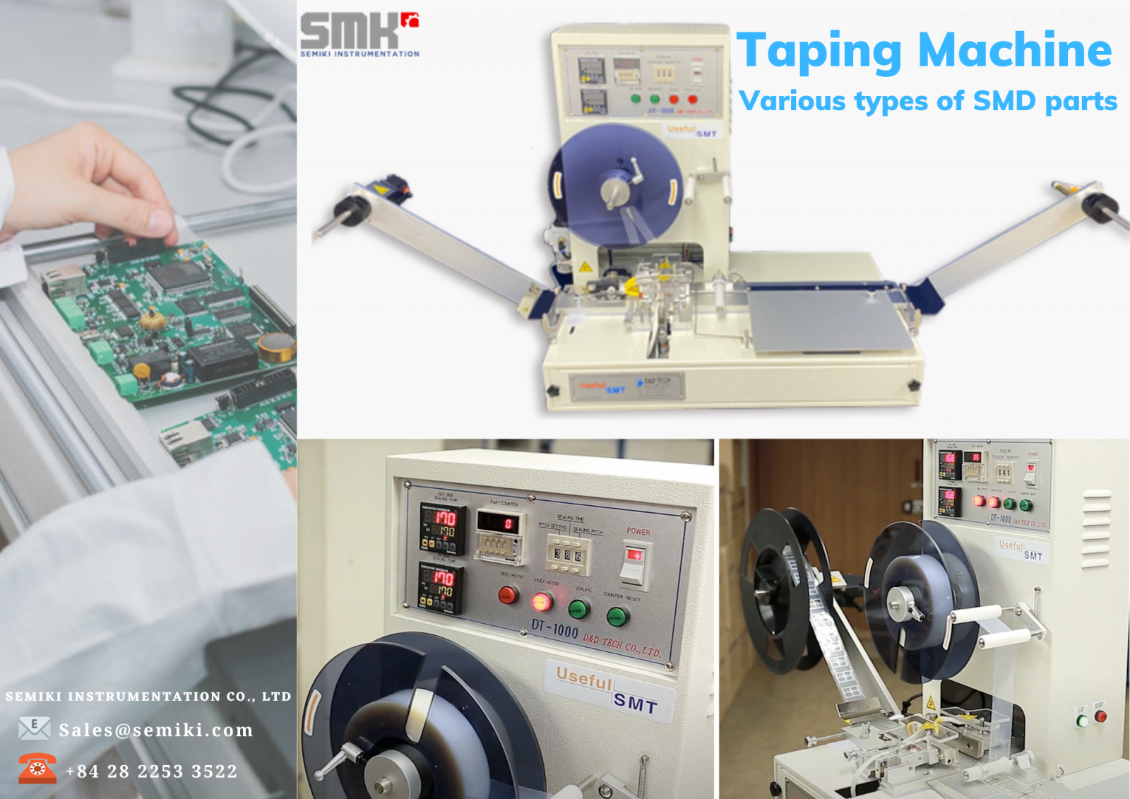 Ảnh minh họa máy đóng gói linh kiện SMD Taping machine DT-1000S 1