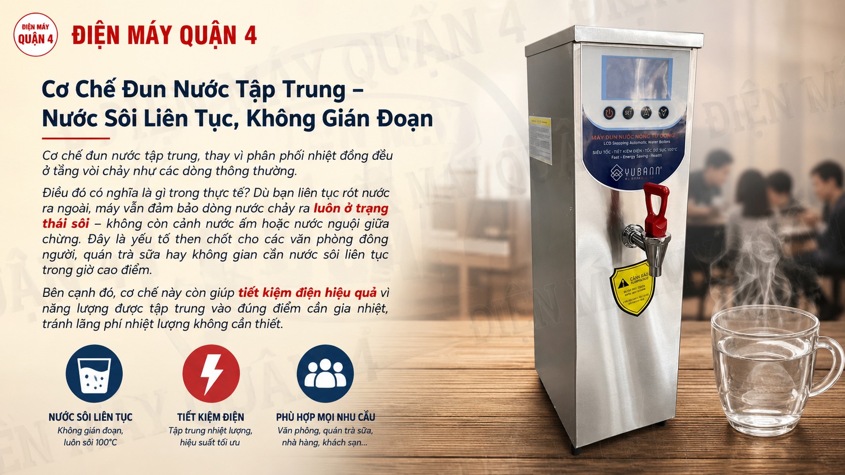 Ảnh minh họa Máy đun nước nóng tự động Yubann YB-K30L 3
